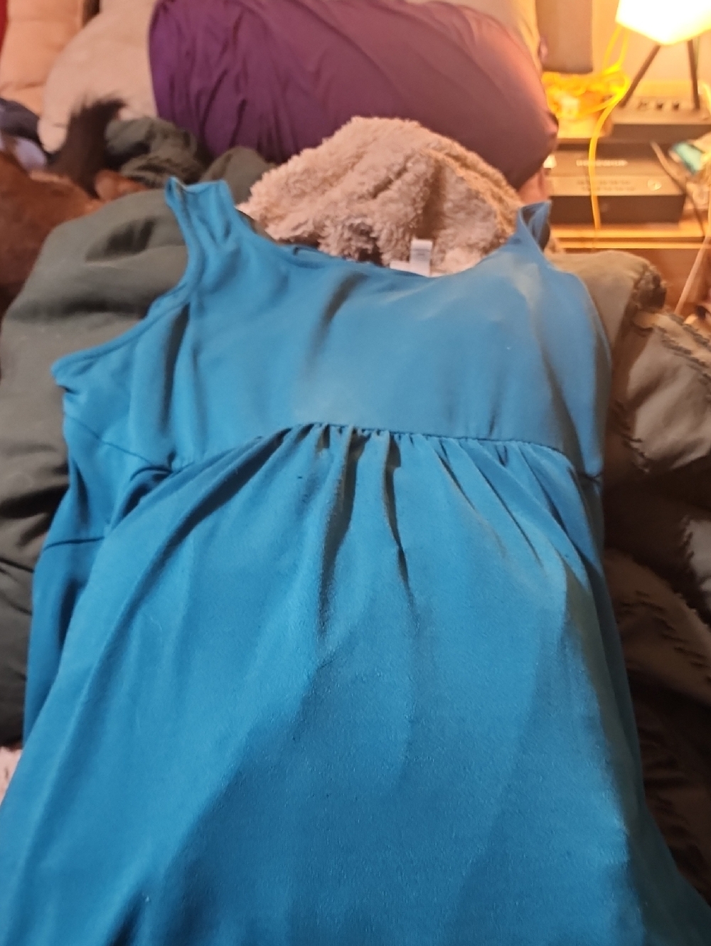 Liz Lange Teal Sleeveless Empire Waist Dress